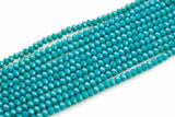 6mm Crystal Rondelle -2 or 5 or 10 STRANDS- Teal Blue Jade