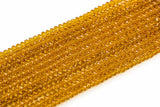 6mm Crystal Rondelle -1 or 5 or 10 STRANDS- Topaz