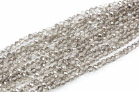 6mm Crystal Rondelle -1 or 5 or 10 STRANDS- Silver Sliver