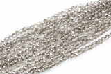 6mm Crystal Rondelle -1 or 5 or 10 STRANDS- Silver Sliver