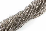 6mm Crystal Rondelle -1 or 5 or 10 STRANDS- Silver Sliver