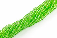 6mm Crystal Rondelle -1 or 5 or 10 STRANDS- Peridot