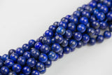 Gorgeous Natural Lapis, Not Dyed High Quality in Smooth Round, 2mm, 3mm, 4mm, 6mm, 8mm, 10mm, 12mm -Full Strand 15.5 inch Strand