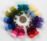 New! Small Tassel Ombre Umbre Triple / Three Tiered Tassels! 2 pcs per order