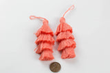 New! 4-Tiered Four Tiered Cotton Tassels Salmon 1 Pair 2 pcs