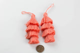 New! 4-Tiered Four Tiered Cotton Tassels Salmon 1 Pair 2 pcs