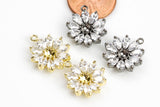 Cross Teardrop Pave-Charm- 15mm
