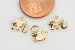 Elephant CZ Gold Pave 9*11mm Charm- 1 piece per order