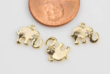 Elephant CZ Gold Pave 9*11mm Charm- 1 piece per order