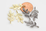 Brushed Gold Leaf Branch Size- Pendants- High Quality- 11*24mm- 3 piece per order- Nice and Light