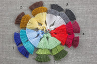 Ombre Silk Tassels- 65mm - Triple Color- High Quality - Nice and Silky -2 pcs Per Order- Perfect for Earrings