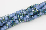 10mm Crystal Rondelle -1 or 5 or 10 STRANDS- Blue Chalc Green Metalic