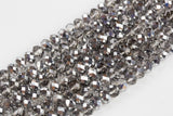 10mm Crystal Rondelle -2 or 5 or 10 STRANDS- Half Silver