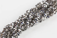 10mm Crystal Rondelle -2 or 5 or 10 STRANDS- Half Silver