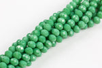 10mm Crystal Rondelle -1 or 5 or 10 STRANDS- Light Green Teal