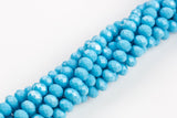 10mm Crystal Rondelle -1 or 5 or 10 STRANDS- Light Blue Turquiose