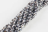 10mm Crystal Rondelle -2 or 5 or 10 STRANDS- Silver