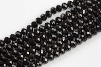10mm Crystal Rondelle -2 or 5 or 10 STRANDS- Black