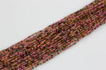 Natural Tourmaline Beads Full Strands-15.5 inches-2mm- Nice Size Hole- Diamond Cutting, High Facets- Nice and Sparkly- Faceted Rondelle