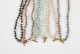 Knotted crystal necklaces With Toggle Clasp Crystal- 34 Inches Long- 6mm- Long Necklace