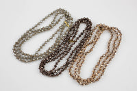 Knotted crystal necklaces With Toggle Clasp Crystal- 34 Inches Long- 6mm- Long Necklace