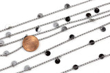 Coin Drop Chain Gunmetal Plated Brass. By THE YARD