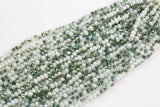 4mm Crystal Rondelle -2 or 5 or 10 STRANDS- White Green Metallic