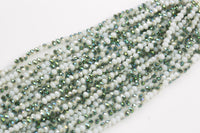 4mm Crystal Rondelle -2 or 5 or 10 STRANDS- White Green Metallic