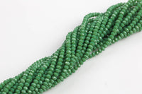 4mm Crystal Rondelle -1 or 5 or 10 STRANDS- Dark evergreen