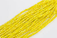 4mm Crystal Rondelle -1 or 5 or 10 STRANDS- Bright Yellow