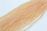 4mm Crystal Rondelle -1 or 5 or 10 STRANDS- Light Pale Peach