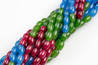 Mix JADE- Smooth Barrel- Single or Bulk- 15.5" -Full Strand 15.5 inch Strand- 7*11mm