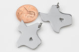 State Charms- Texas Louisiana Florida Alabama Charms- Medium Size 25mm - Gold and Gunmetal- 2 Pieces per Order