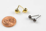 Earring stud-Gold or Gunmetal- With Loop- 4 pieces per order