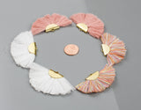 New Colors! BEAUTIFUL Fan Tassels on Brass Findings. Perfect for earrings or pendants! One pair per order. 1" by 2"