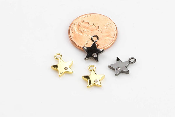 Tiny cute Star CZ Gold, Gunmetal