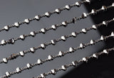 Cute Tarnished / Gunmetal Plated Heart Brass Chain. High quality plating. By THE YARD
