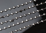 Cute Tarnished / Gunmetal Plated Heart Brass Chain. High quality plating. By THE YARD