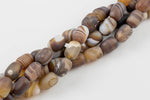 Natural Matt Banded Gray Agate, High Quality in Matt Barrel, 12*18mm- In Full 15.5 Inch Strand Gemstone Beads