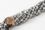 6mm Flower CROSS Hematite Strands- Matt Silver