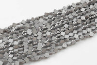 6mm Flower CROSS Hematite Strands- Matt Silver