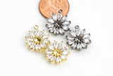 Cross Teardrop Pave-Charm- 15mm