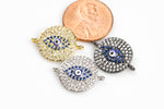 CZ Evil Eye Coin Cz- Connector- 14mm