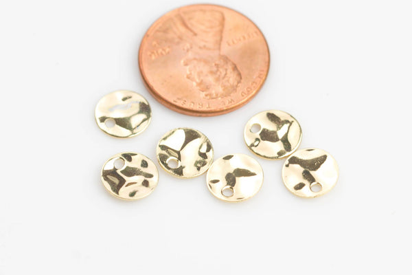 Hammered Gold CoinTag Pendants- High Quality- 10mm 8mm- Nice and Light