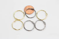 Small Brushed Gold Hammered Ring Small Size- Pendants- High Quality- 22mm- 3 pieces per order- Nice and Light