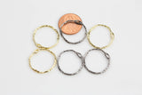 Small Brushed Gold Hammered Ring Small Size- Pendants- High Quality- 22mm- 3 pieces per order- Nice and Light
