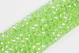 10mm Crystal Rondelle -1 or 5 or 10 STRANDS- Peridot AB