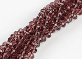 10mm Crystal Rondelle -1 or 5 or 10 STRANDS- Amethyst Purple