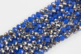 10mm Crystal Rondelle -1 or 5 or 10 STRANDS- Blue Jade Silver