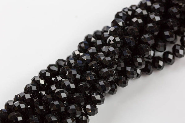 10mm Crystal Rondelle -2 or 5 or 10 STRANDS- Black